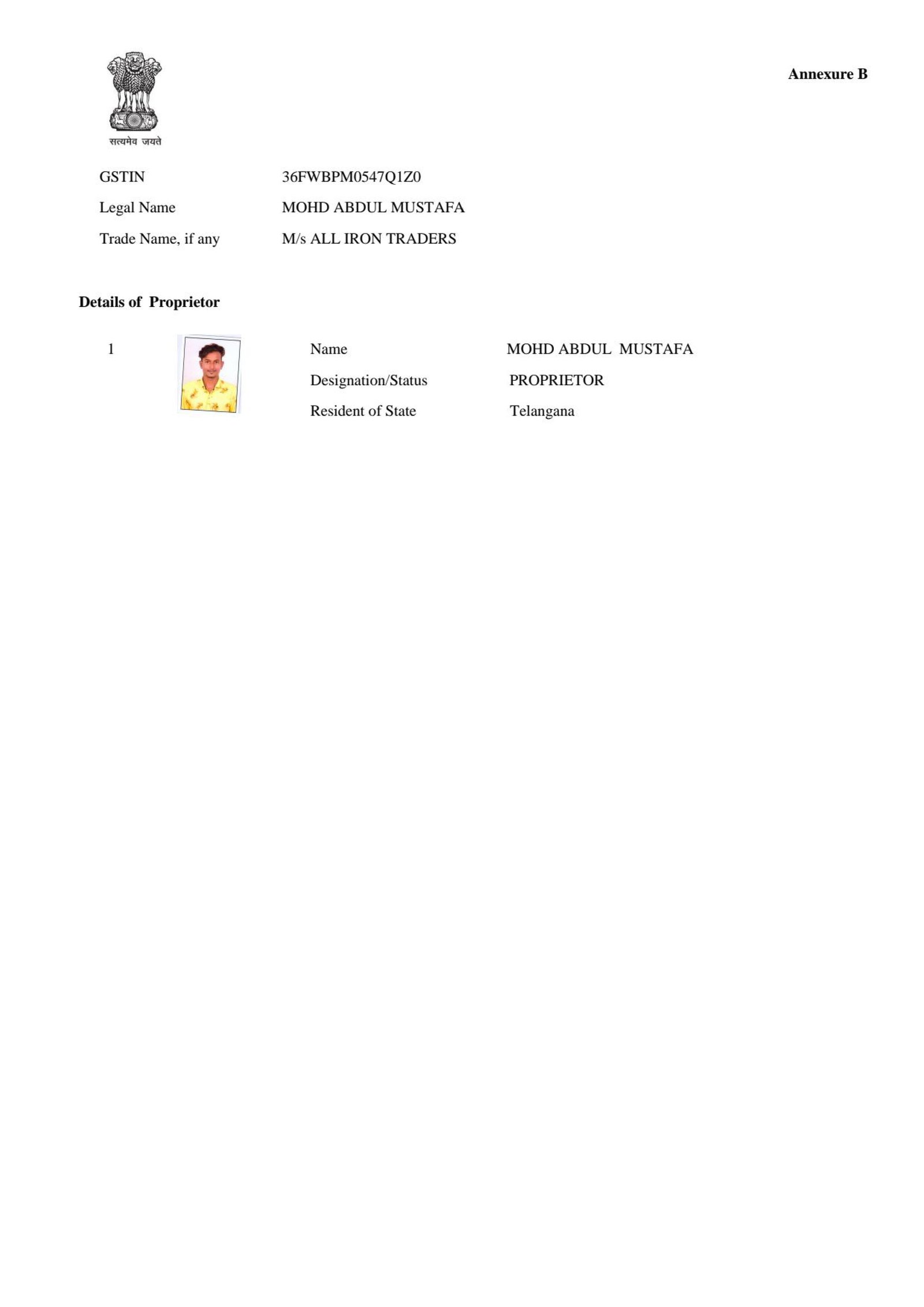 All Iron Traders GST Certificate - Page 3